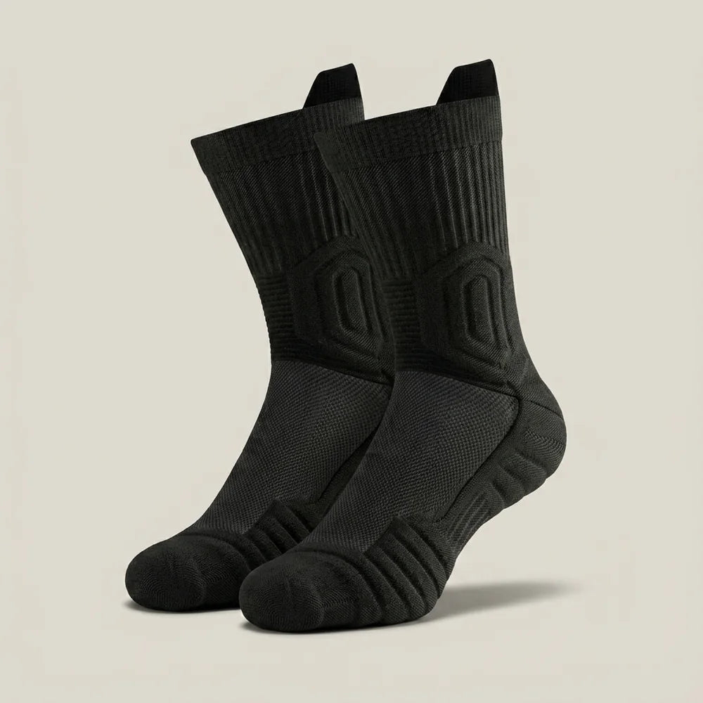 Wooten SlabProof Tech work socks, single pair, black cushioned crew